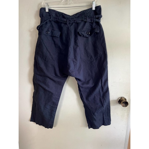 The Great Navy Convertible cotton Linen Belted Pants sz 3/Large - Picture 6 of 7